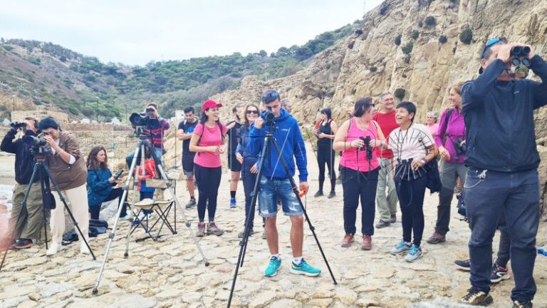 Participantes en una jornada de observación de la migración de las pardelas
